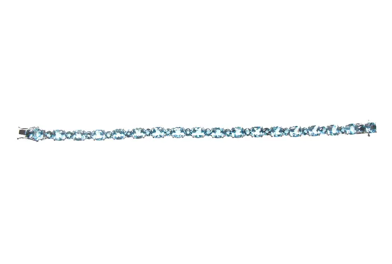 Pulsera rivière de plata 925 con topacios azul london y azul swiss
