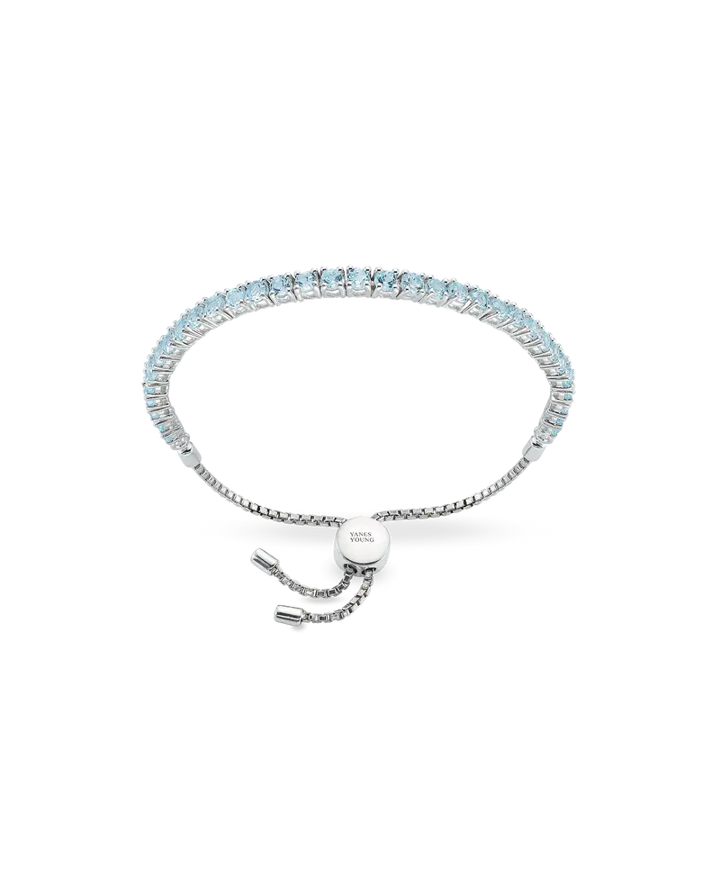 Pulsera Riviere topacios azules, plata