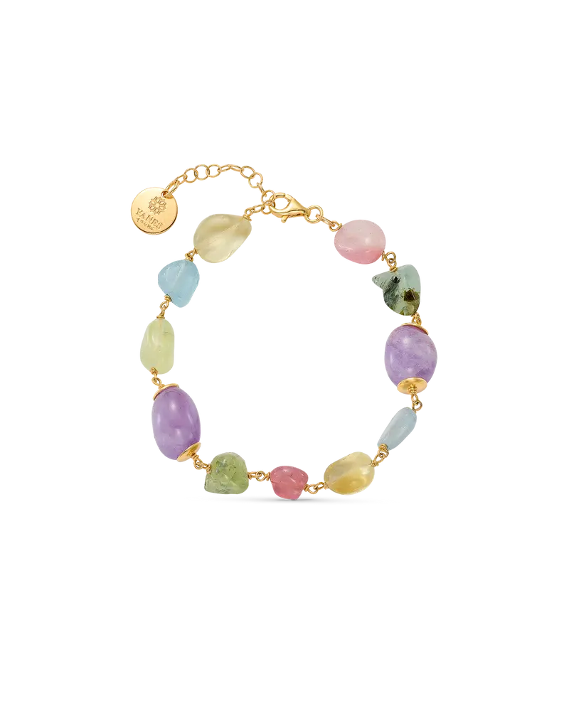 Pulsera Rocosas, plata dorada