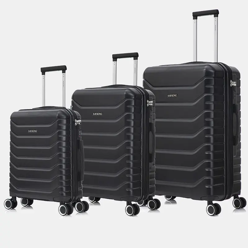 Raykong Juego de maletas 3 piezas | Maleta Cabina 55cm | Mediana Expansible 65cm | Grande Expansible 75cm - Watt (Negro)