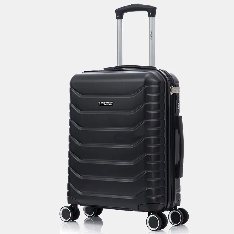 RAYKONG Maleta de Cabina 55x40x20cm Policarbonato (40L) semirígida Trolley pequeño Equipaje de Mano 4 Ruedas giratorios a 360º Cierre numérico-Negro