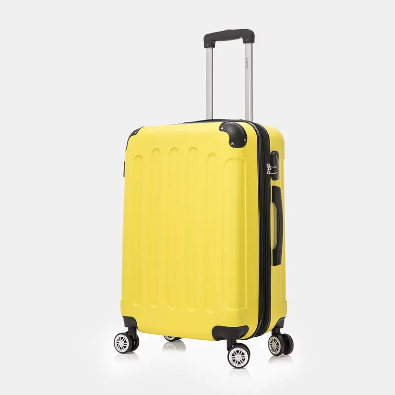 RAYKONG Maleta Mediana ABS 66x43x25cm | 71L | 24 Pulgadas | hasta 23kg semirígidas - Amarillo