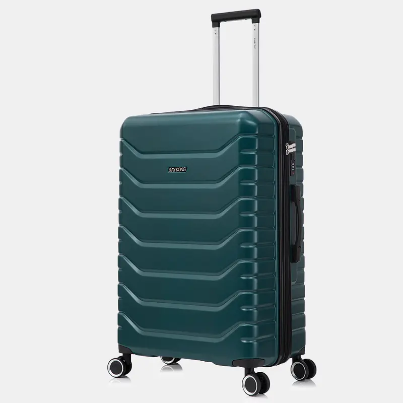 RAYKONG Maleta Mediana Expandible ABS+Policarbonato 66x45x27.50cm - 30cm Extendido | 82L - 90L | 24 Pulgadas |23kg semirígidas candado combinación - Verde
