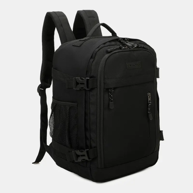 Raykong Mochila De Cabina Ryanair 40x20x25cm (20L) | Mochila De Viaje Impermeable Para Avión | Equipaje De Mano Resistente | Mochila Para Senderismo | Escolar | Trabajo - Negro