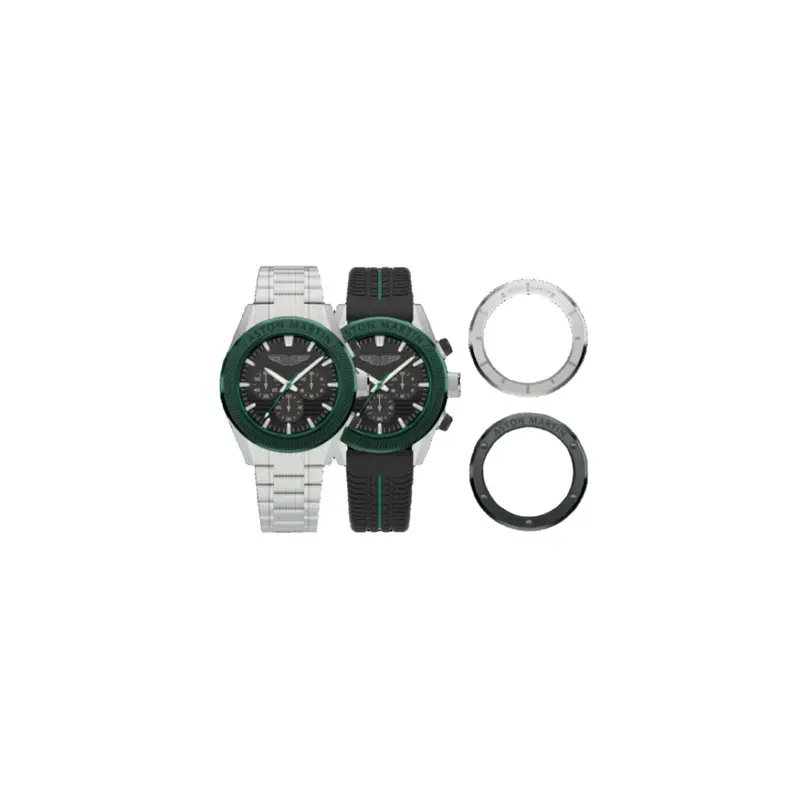 Reloj Aston Martin Fórmula 1 Plateado y Verde Cronógrafo Hombre MTIB1F501