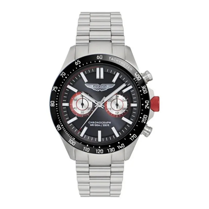 Reloj Aston Martin Plateado y Negro Cronógrafo MTIS1F501 para hombre