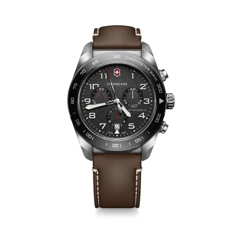 Reloj de hombre Swiss army V242046 de piel y correa marrón
