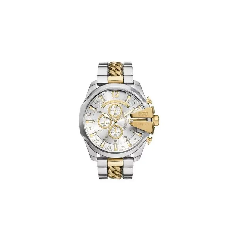 Reloj Diesel Caballero Mega Chief Bicolor Acero/Ip Dorado Cronógrafo 51mm DZ4672