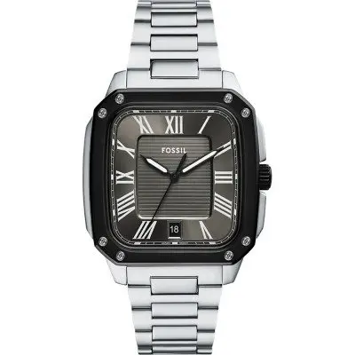 Reloj Fossil Crosby Plateado y Negro Analógico Hombre FS6122