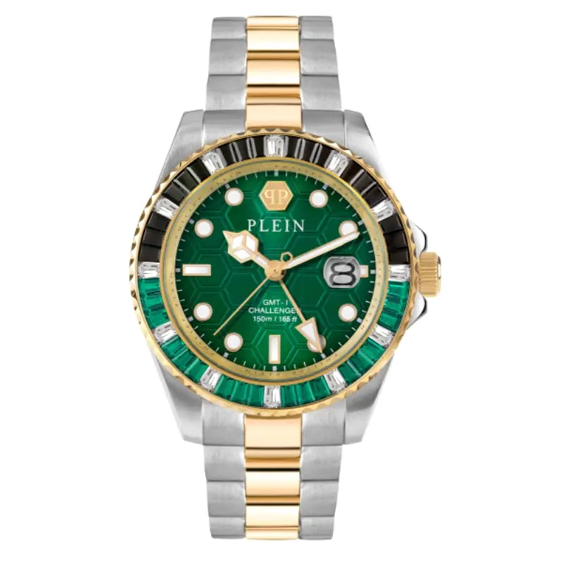 Reloj Philipp Plein Hombre PWPZA0224 B2 Acero Bicolor Dorado GMT-I Challenger Baguettes