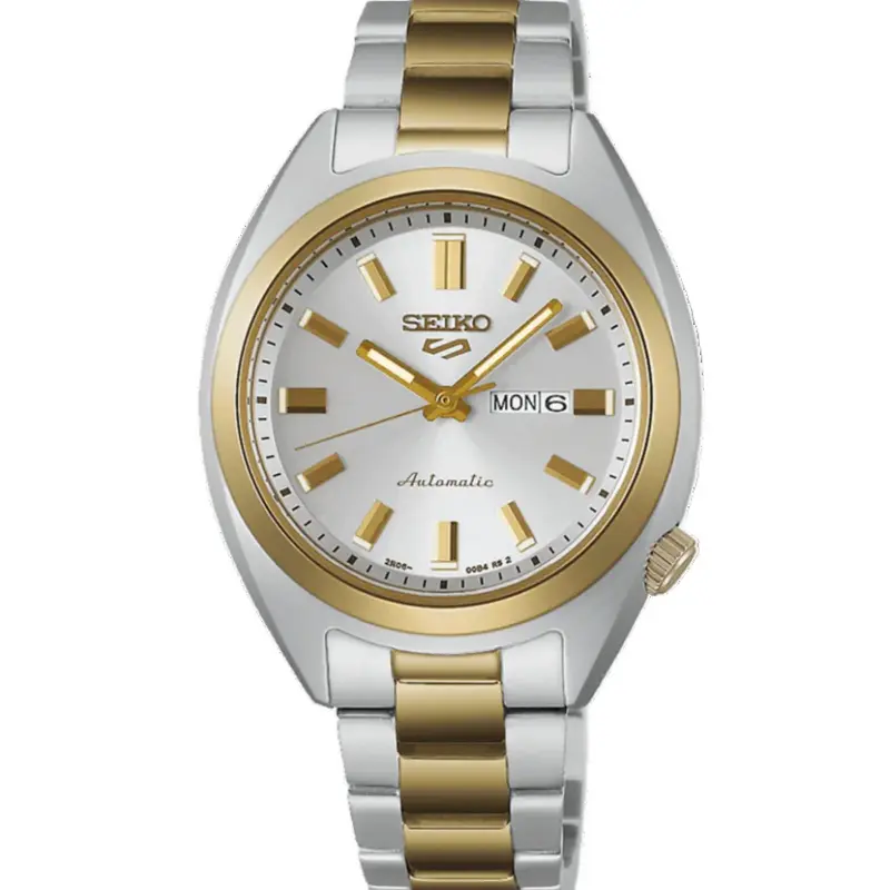 Reloj Seiko SRE024K1 5 Sports SNXS 32mm Brazalete Bicolor b2