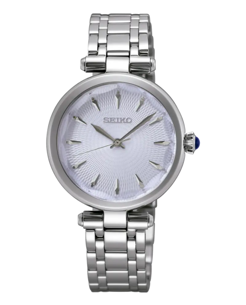 Reloj Seiko SRZ553P1 Ladies Cuarzo Plateado esf redonda b2