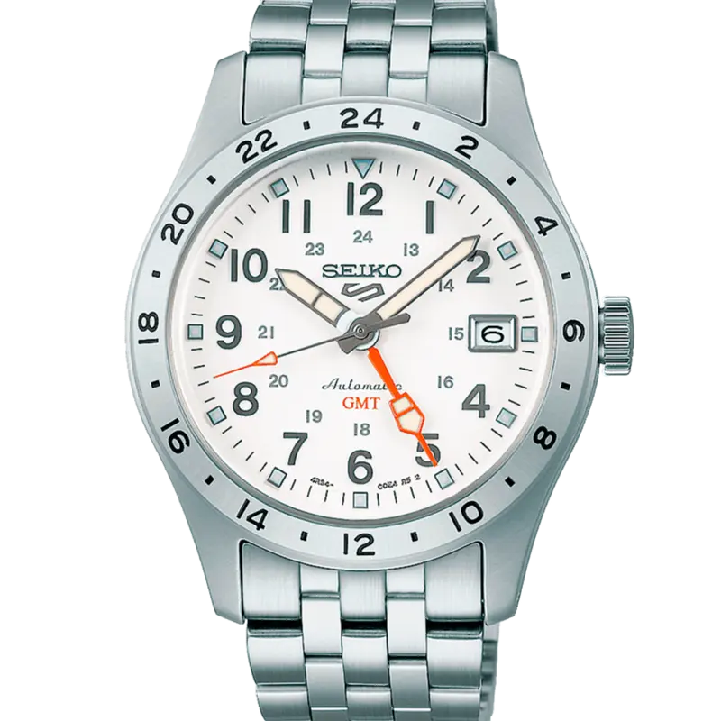 Reloj Seiko SSK059K1 5 Sports Field GMT Esfera Blanca b2