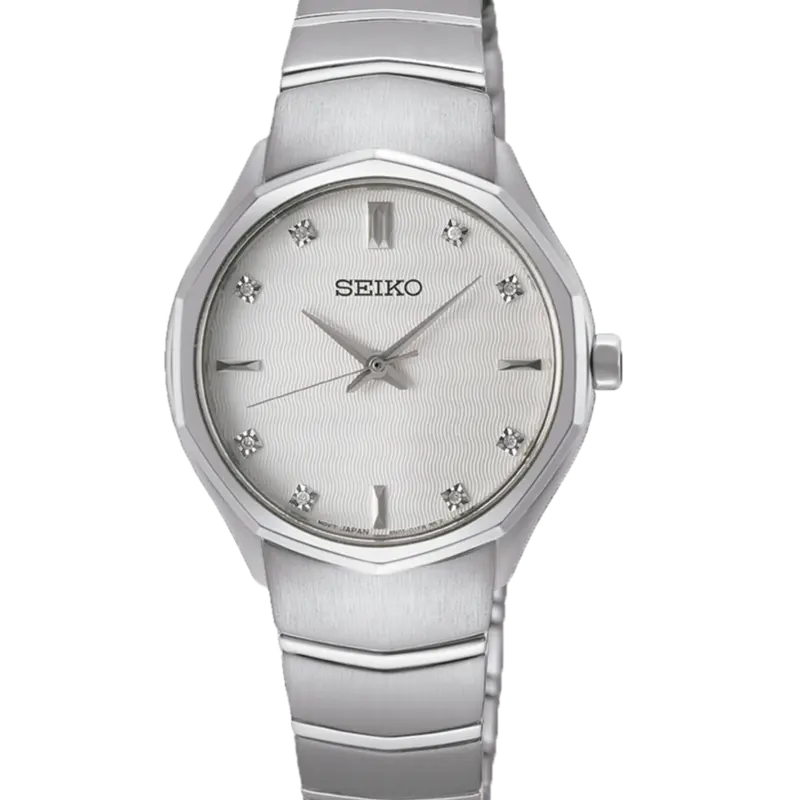 Reloj Seiko SUR615P1 Ladies Cuarzo 8 Diamantes esfera blanca B2