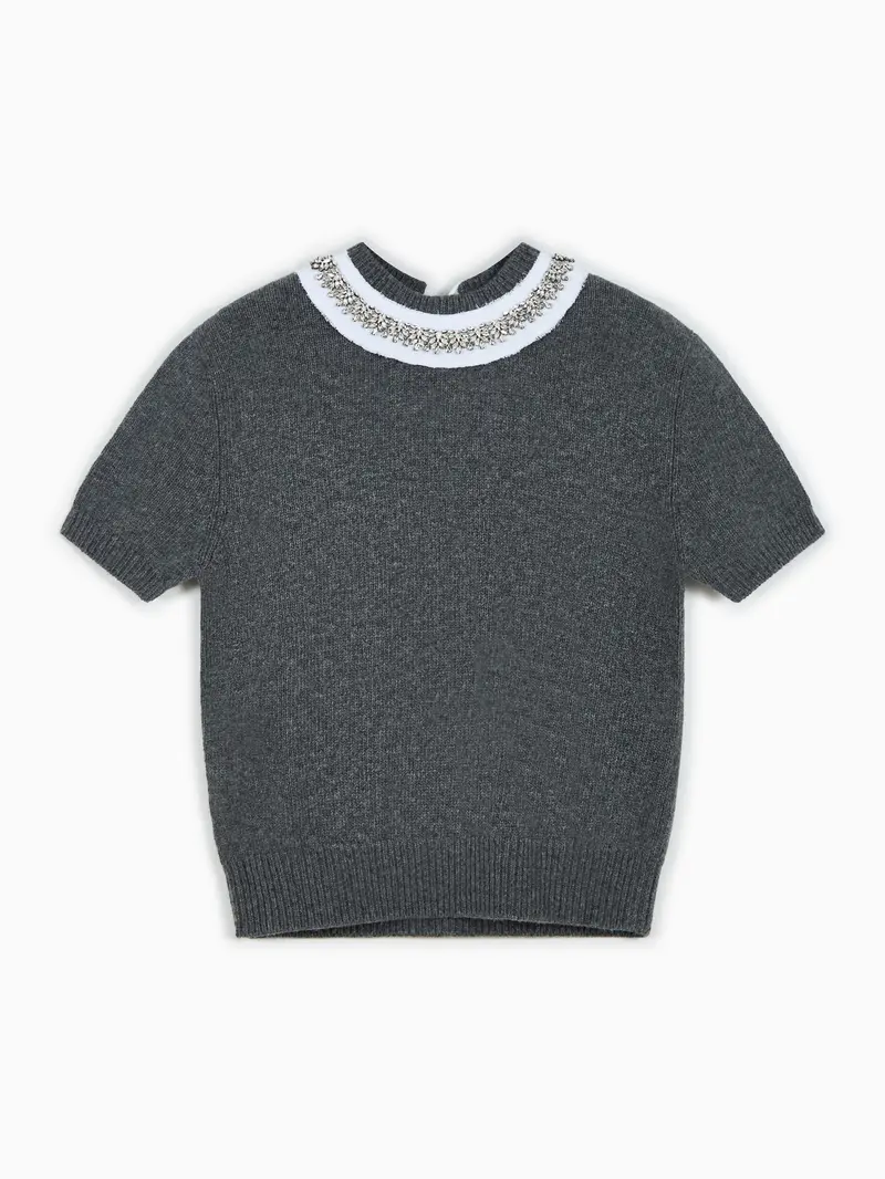 Rhinestone-embellished sweater