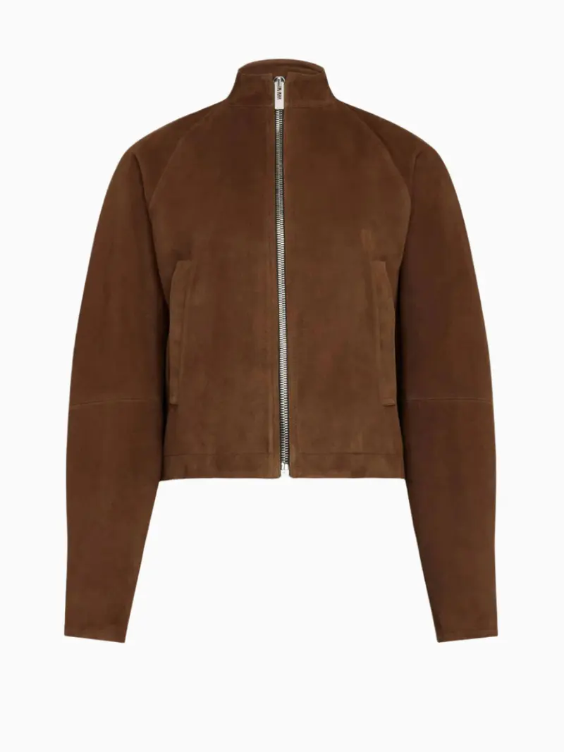 Round suede jacket
