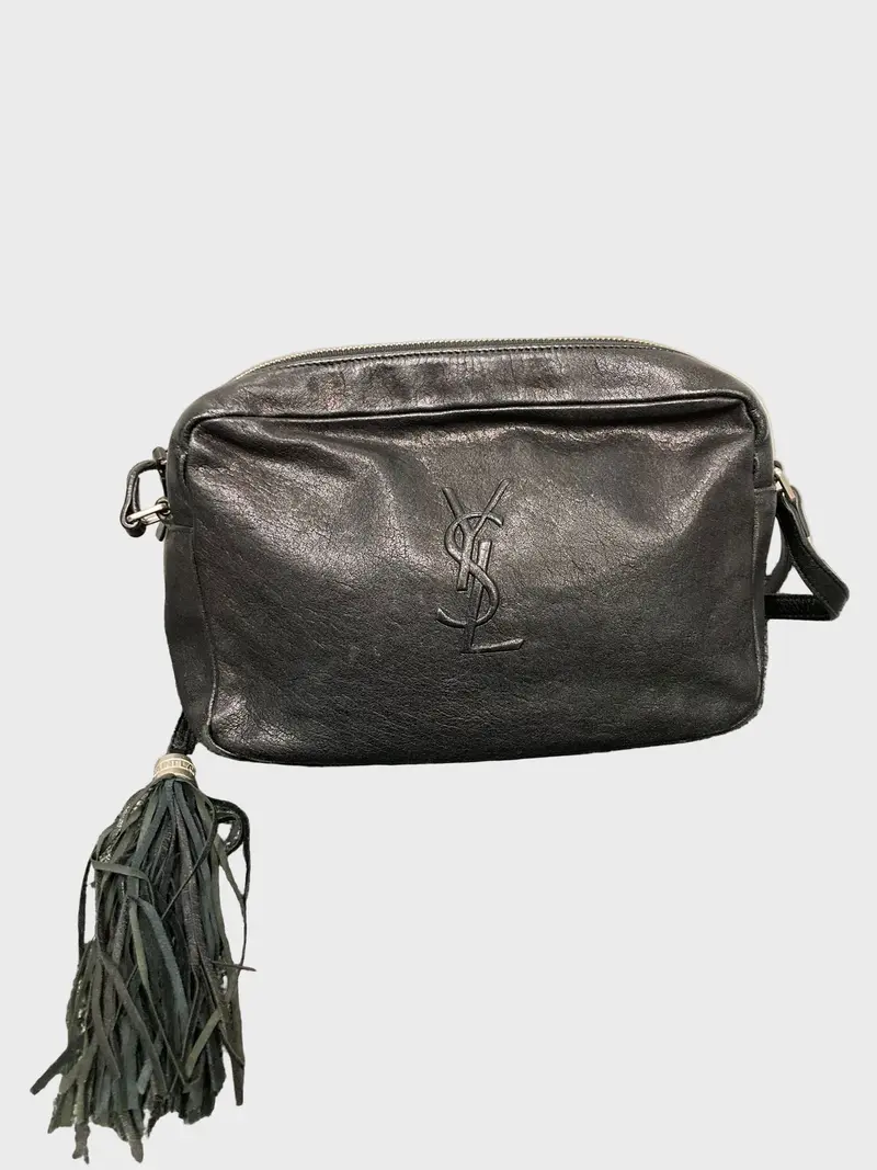 Saint Laurent Lou Camera Bag en piel negra