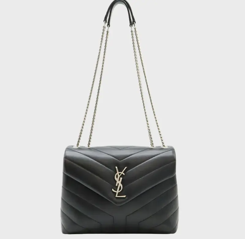 Saint Laurent Loulou Small en piel negra