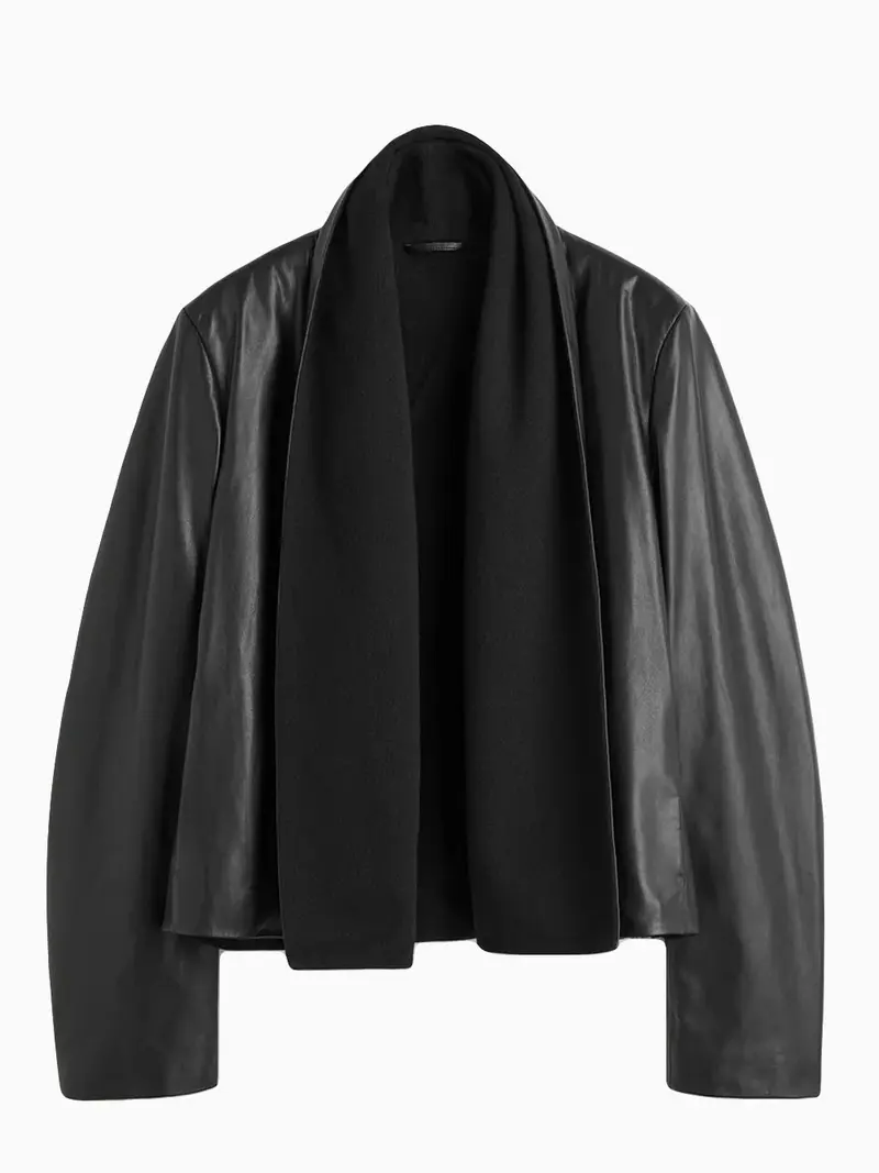 Scarf leather jacket