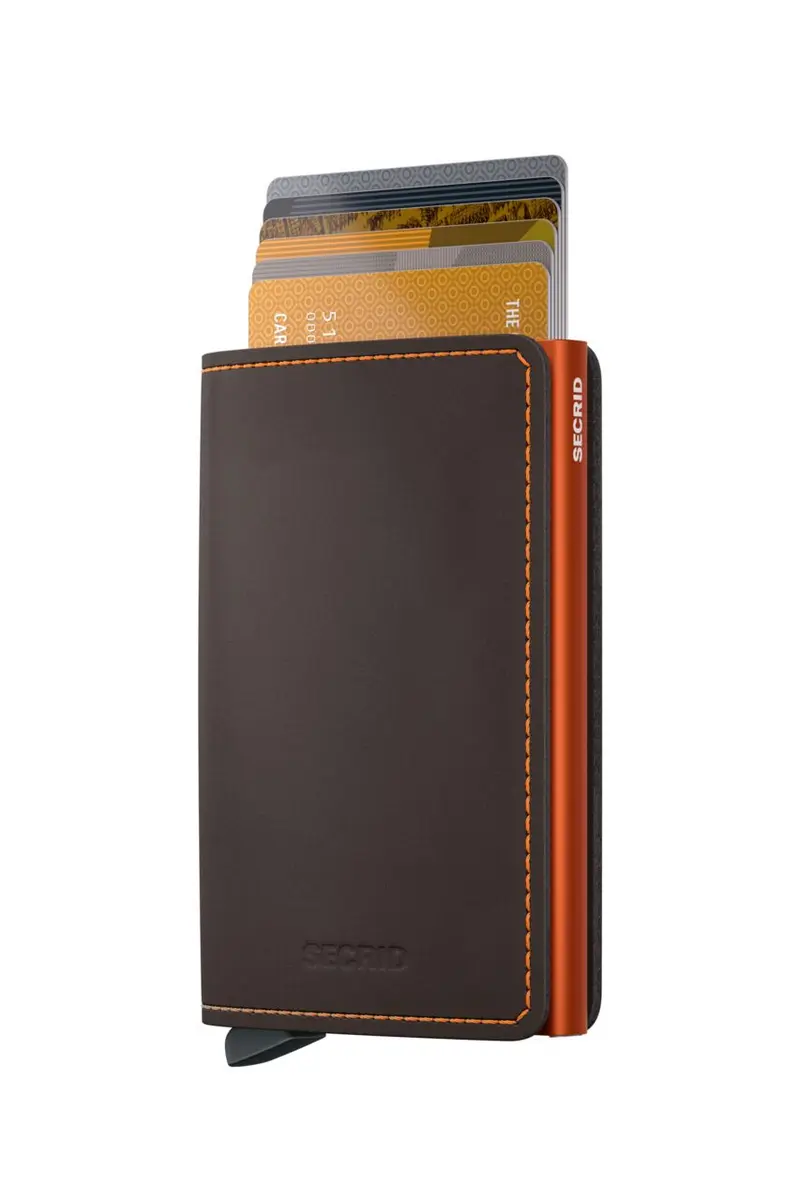 SECRID SLIMWALLET MATTE TRUFFLE & ORANGE