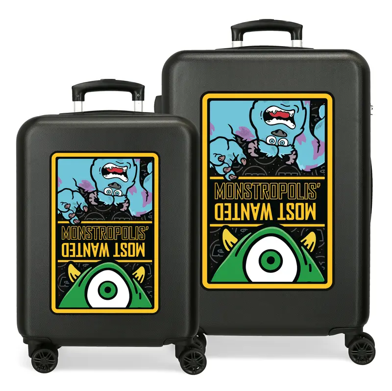 SET/2 TROLLEY ABS 55-65CM.4R. MONSTERS  MONSTROPOLIS NEGRO