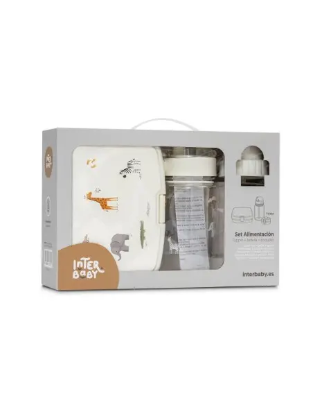 Set de tupper con botella marca Interbaby savanna