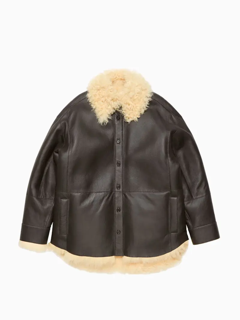 Shearling shirt jacket