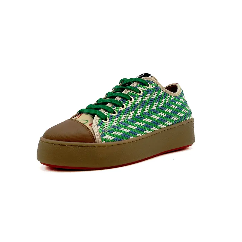 SNEAKY TRECCIA VERDE Leite