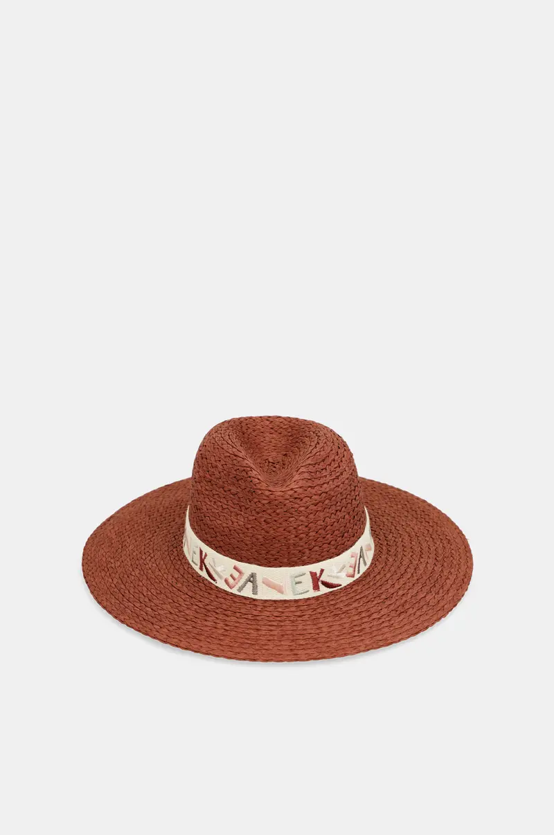 Sombrero rafia teja