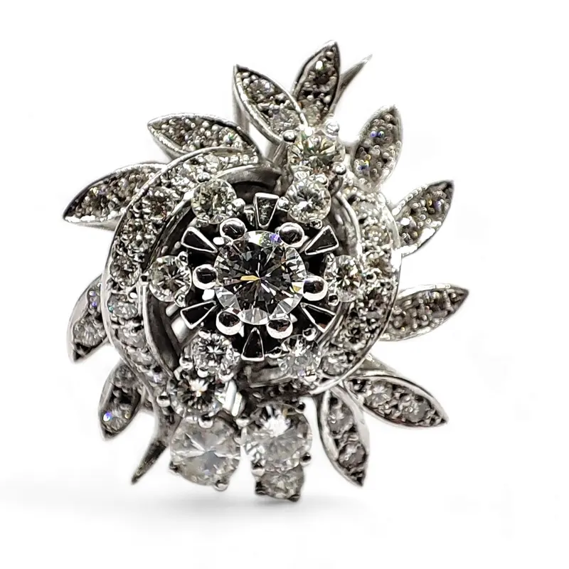 Sortija oro blanco 18 K y diamantes