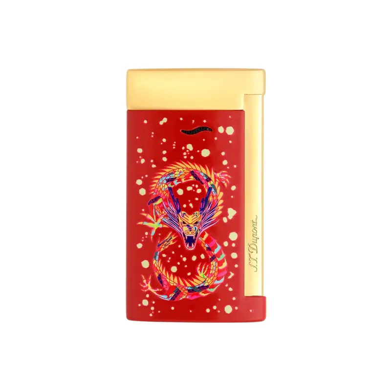 ST Dupont Slim 7 Dragon Encendedor Lacado borgoña