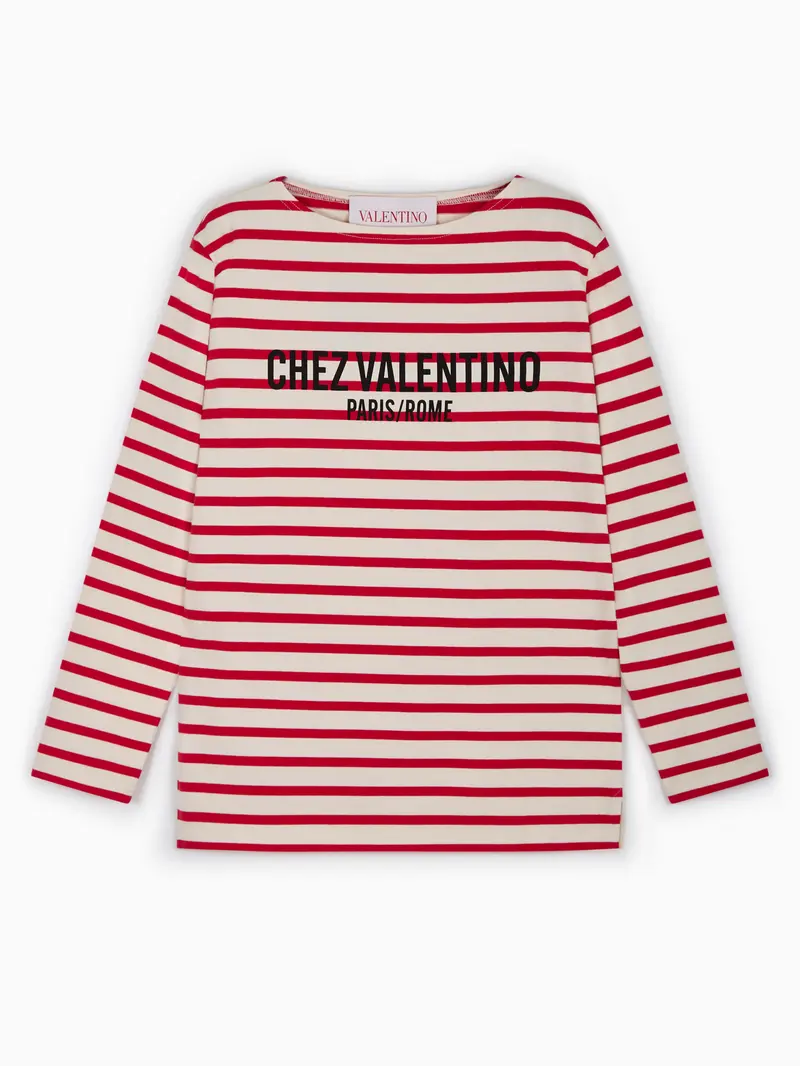 Striped Chez Valentino t-shirt