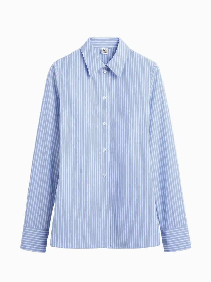 Striped poplin shirt