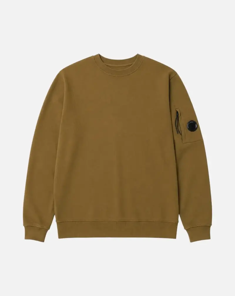 Sudadera C.P. Company Diagonal Raised Fleece Crewneck Lens