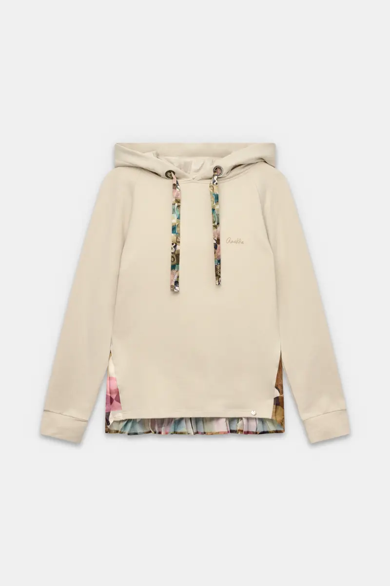 Sudadera con capucha plisada