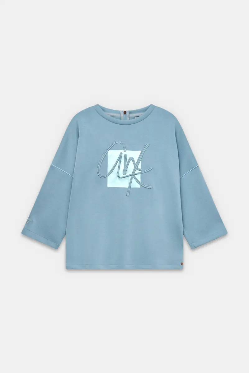 Sudadera manga corta azul