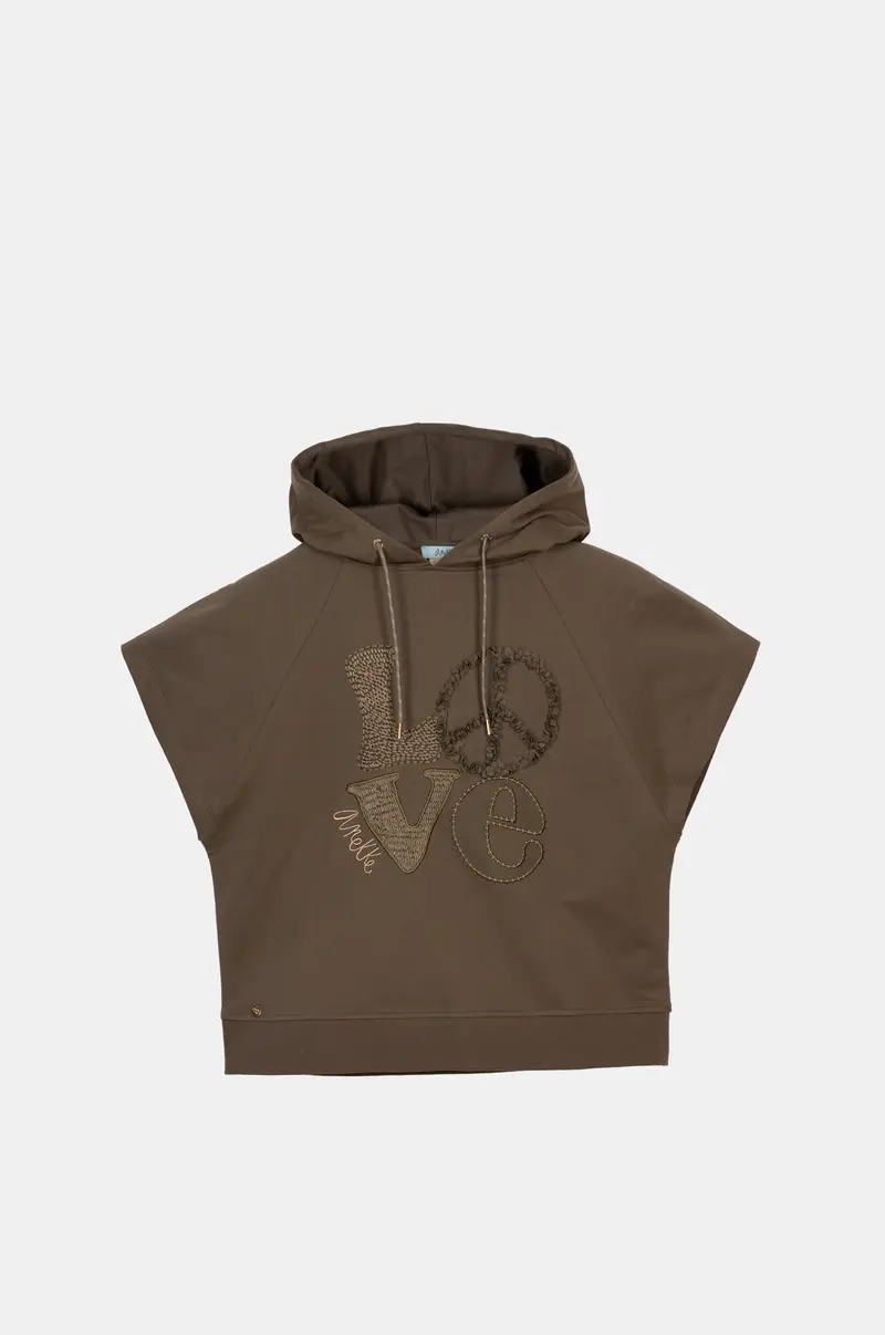 Sudadera verde sin mangas Peace & Love