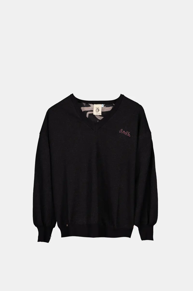 Suéter negro con espalda estampada