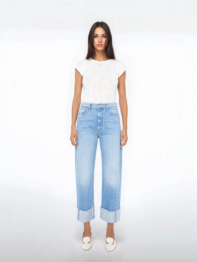 The Half-Pipe Ankle Cuff Fray jeans