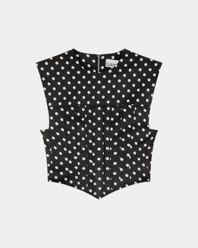 Top Ganni Lunares Satin
