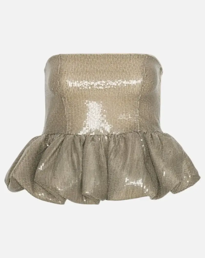 Top Rotate Sequins Bubble Top