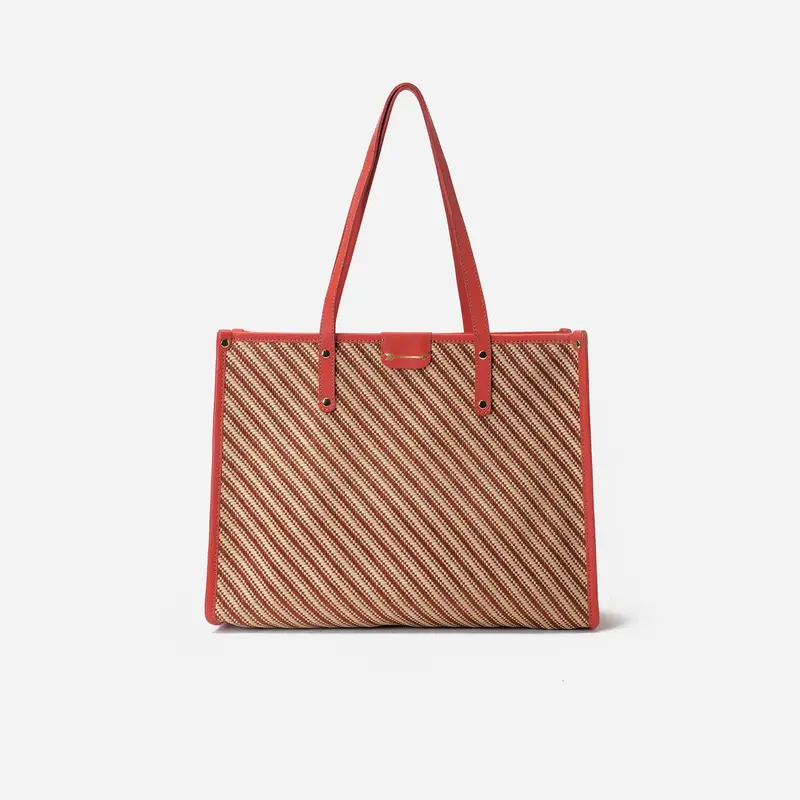 Tote Rafia Coral