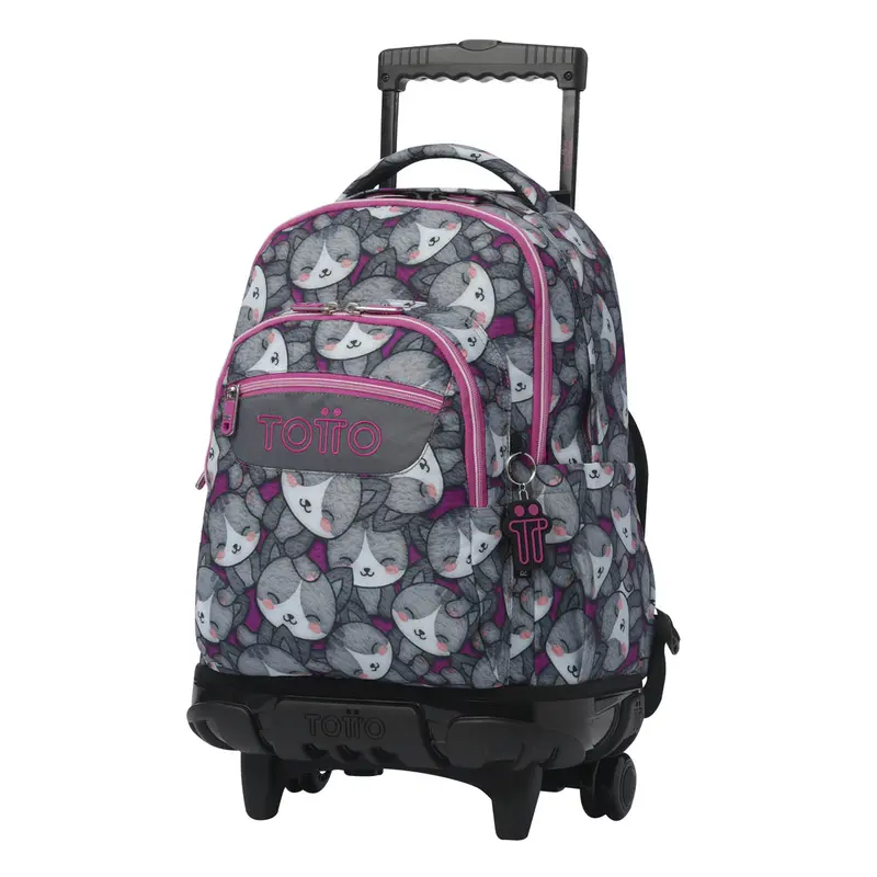 TOTTO Mochila escolar con ruedas Renglones - 7YI Kitten Rose