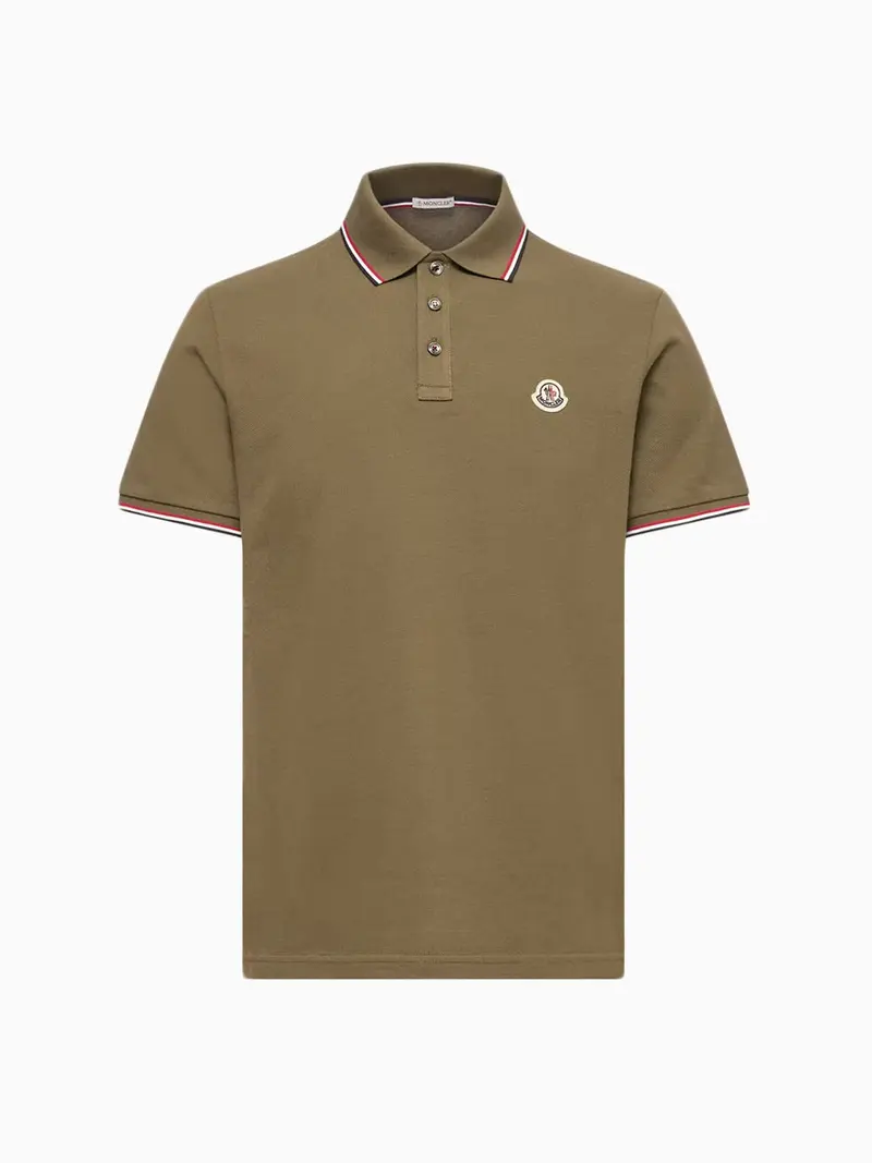 Tricolour-trimmed polo shirt