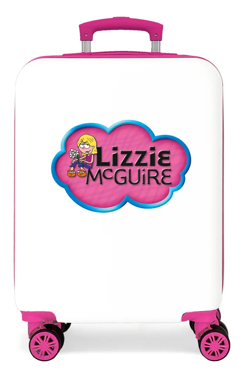 TROLLEY ABS 55CM.4R.  LIZZIE MCGUIRE BLANCO-FUCSIA