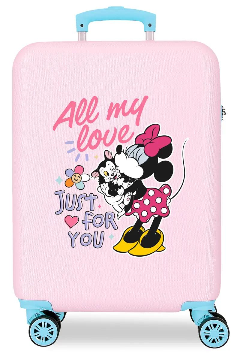 TROLLEY ABS 55CM.4R. MINNIE ALL MY LOVE ROSA-TURQUESA