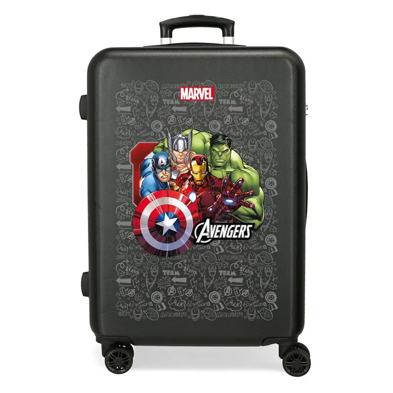 TROLLEY ABS 65CM.4R. TEAM AVANGERS NEGRO C.101