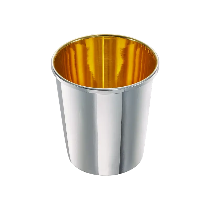 Vaso, plata y plata dorada