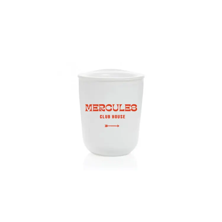 Vaso Take Away pequeño blanco con logo Mercules Clubhouse