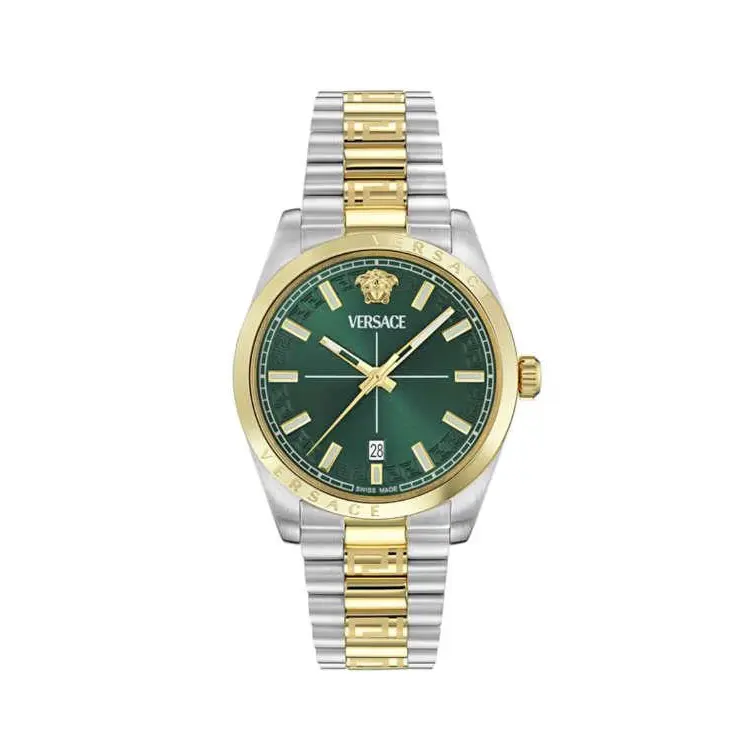Versace Reloj de pulsera de acero inoxidable bicolor Swiss Millenyium para hombre de 40 mm VE0G00425